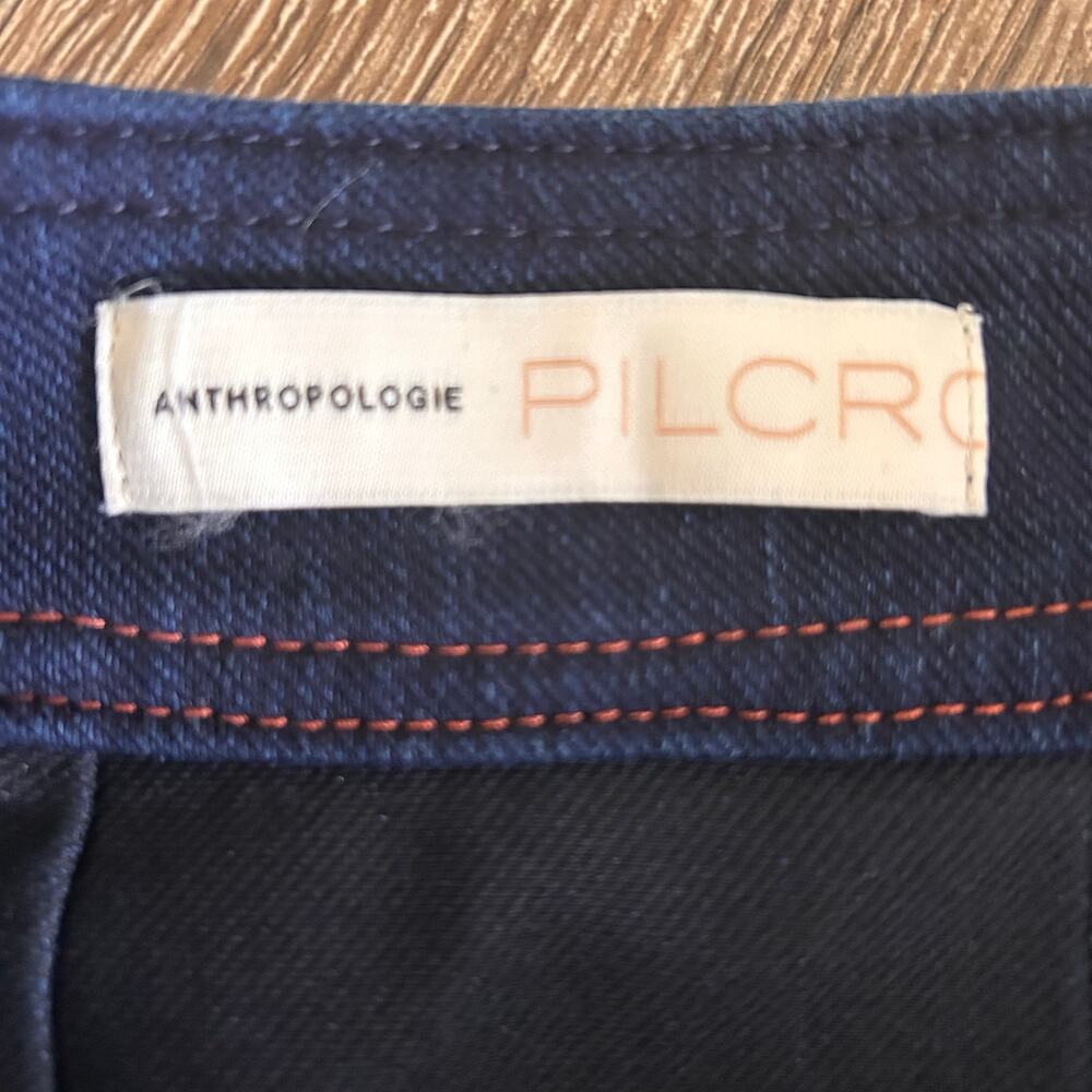 Anthropologie Pilcro High-Waisted Dark Denim Cropped Pants, Utility Boho Chic - Picture 6 of 10